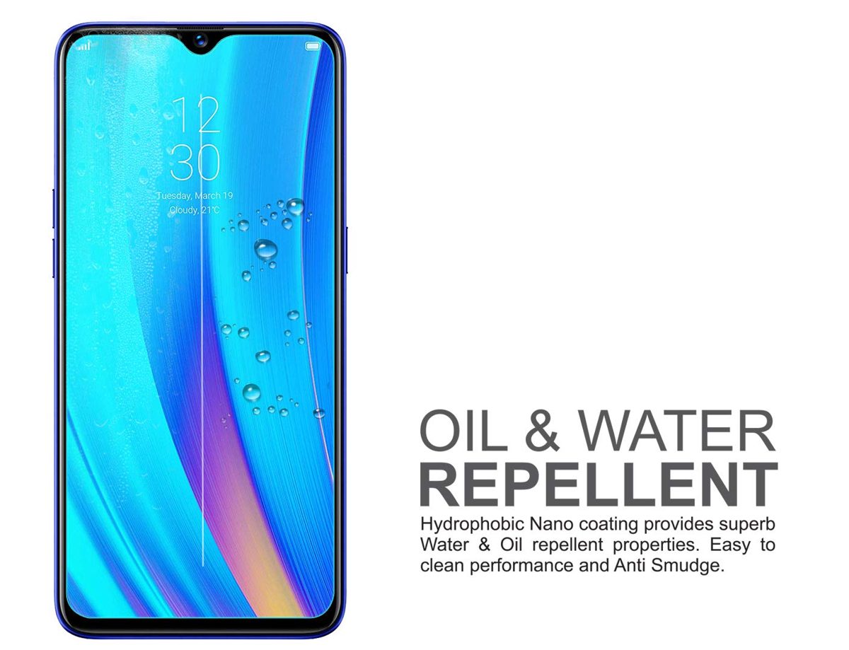 Amazon Brand - Solimo Tempered Glass for Realme 3 Pro with Installation Kit (Clear)
