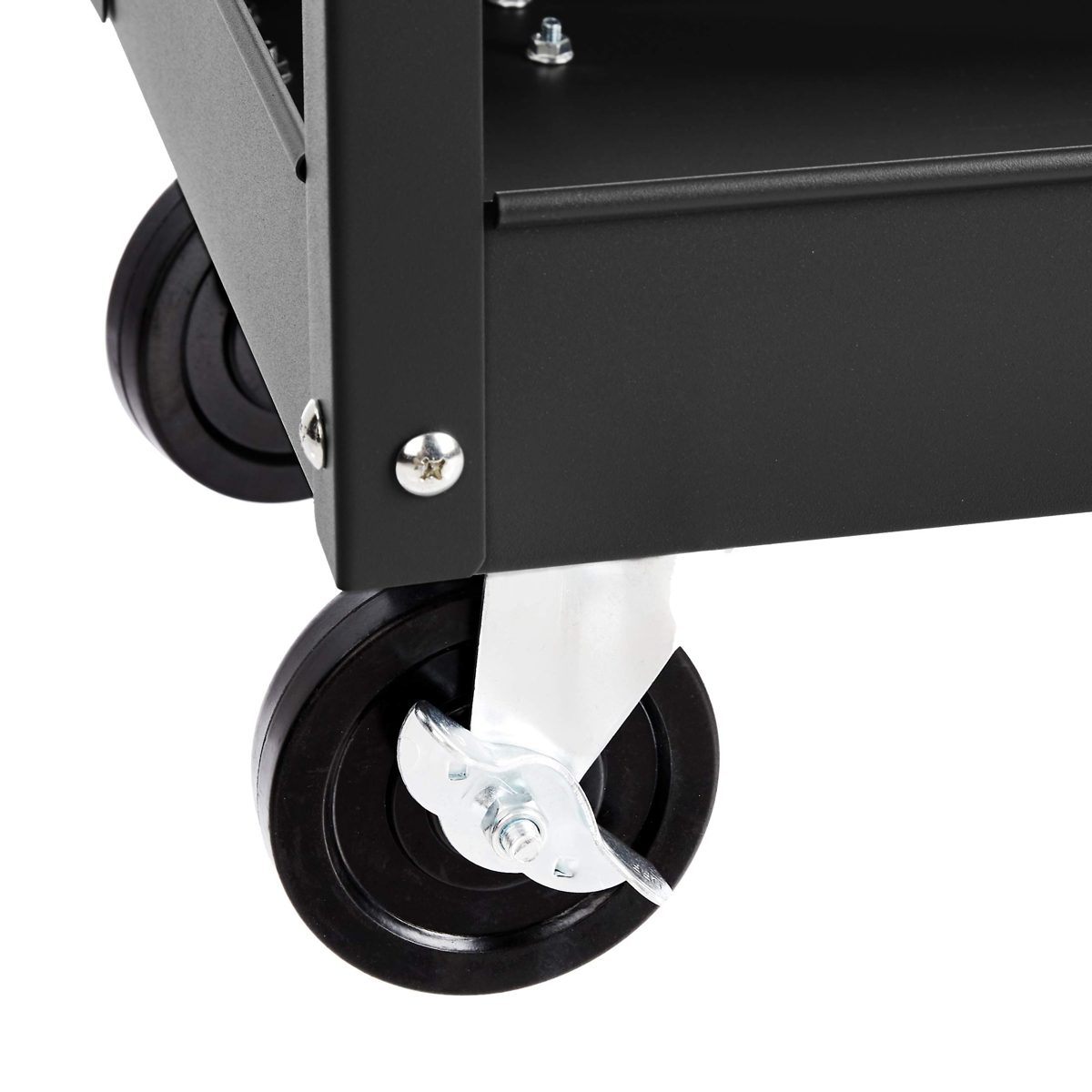 AmazonBasics Steel 3-Shelf Multipurpose Tub Utility/Supply Cart with 550 lb Capacity - Black (Renewed)