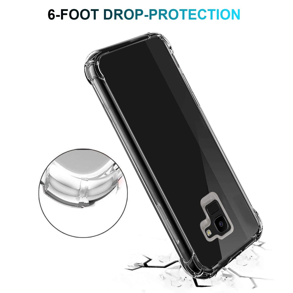 Amazon Brand - Solimo Soft & Flexible Back Phone Case for Samsung Galaxy J6 2018 (Transparent)