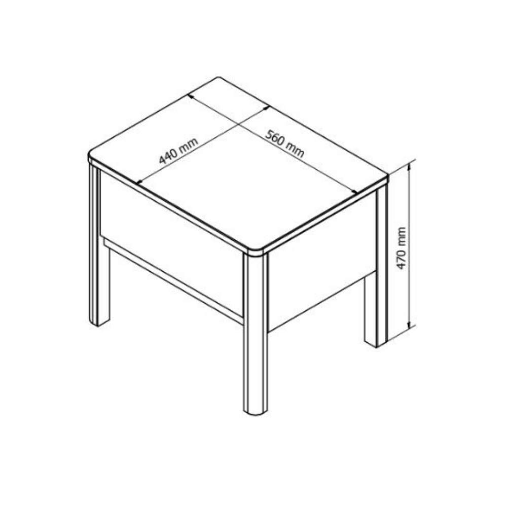 Amazon Brand - Alkove Hayes 1-Drawer Solid Wood Nightstand, 56 x 44 x 47cm, Wild Oak