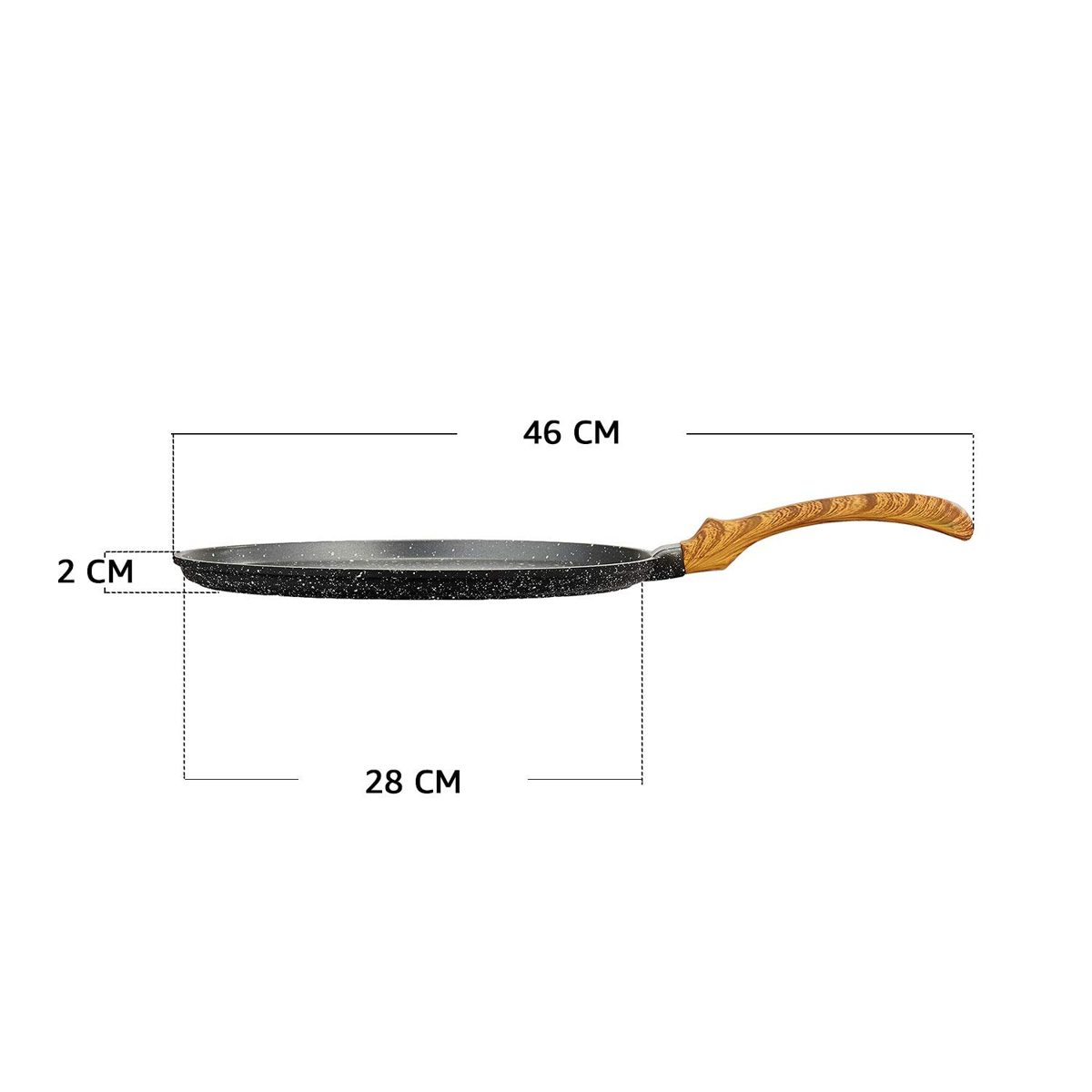 Amazon Brand - Solimo Die Cast Aluminium Non Stick Tawa (28cm, 5 layer coating)