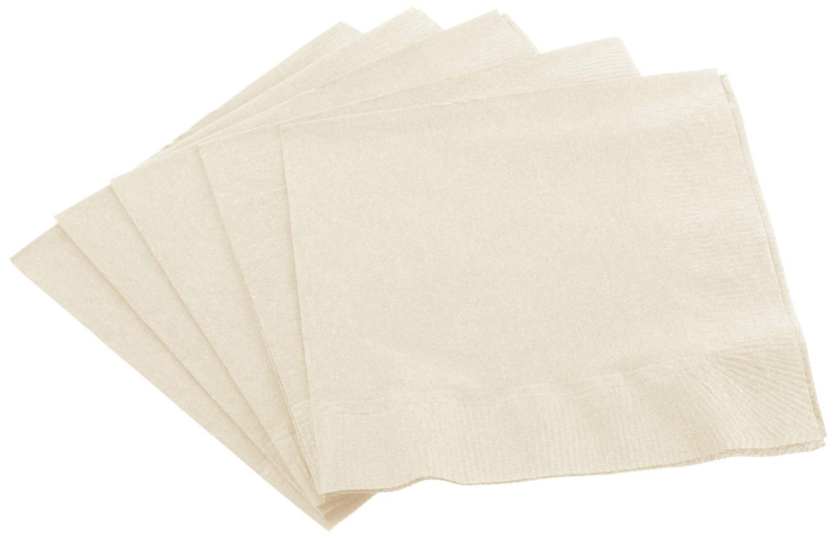 AmazonBasics Embossed Beverage Napkin, 2-Ply, 1/4 Fold, 9.5" x 9.5", White, 1000-Count