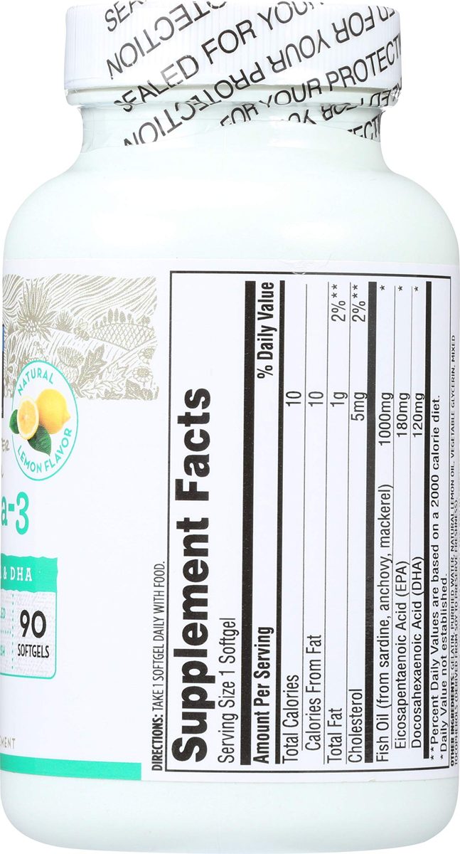 365 Everyday Value, Omega-3, Lemon Flavor, 90 ct
