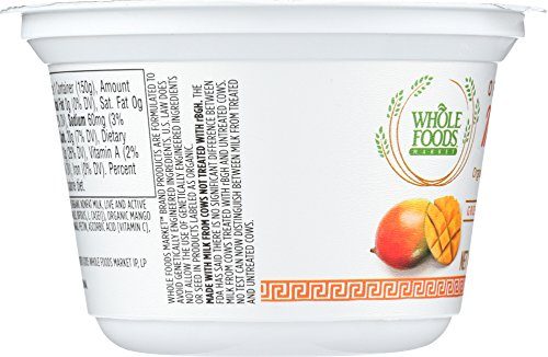 Whole Foods Market, Organic Mango Nonfat Greek Yogurt, 5.3 oz
