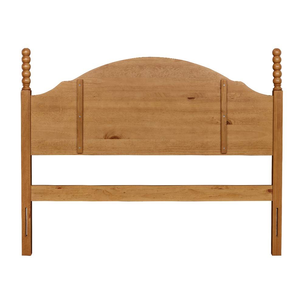 Amazon Brand – Ravenna Home Solid Pine Round-Topped King Headboard, 78.5"W, Honey Pine