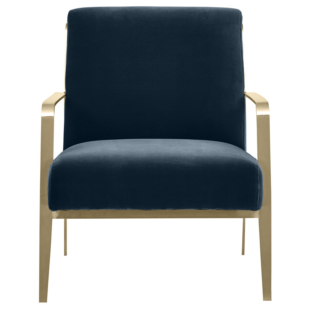 Amazon Brand – Rivet Clover Modern Glam Velvet Brass Arm Accent Chair, 27.25"W