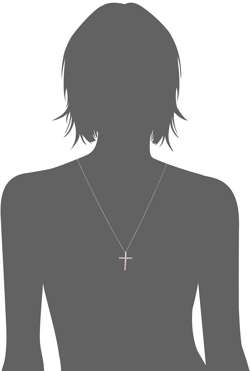 Sterling Silver and Swarovski Zirconia Cross Pendant Necklace