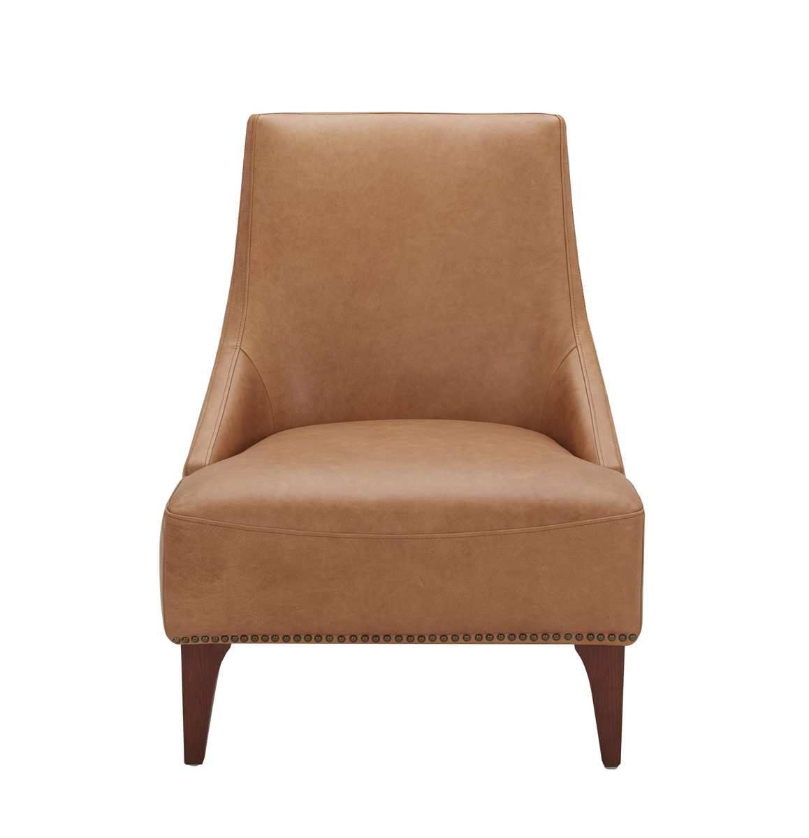 Amazon Brand – Stone & Beam Shorebrook Deep Leather Accent Chair, 27.6"W, Cognac