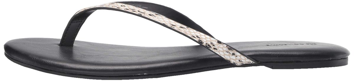 206 Collective Amazon Brand Women's Fenna Sandal, Black Snake Embossed, 6 B US