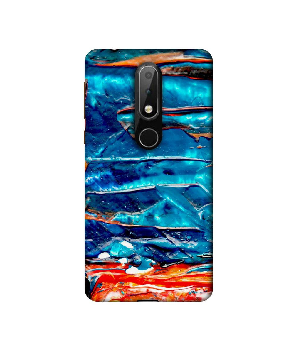 Amazon Brand - Solimo Designer Blue Oil Color 3D Printed Hard Back Case Mobile Cover for Nokia 6.1 Plus
