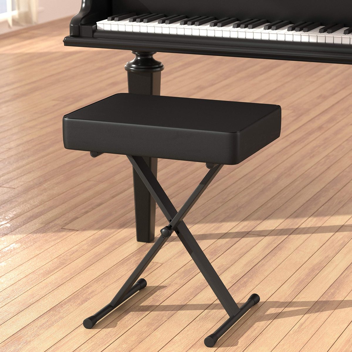 AmazonBasics Standard Adjustable Padded Piano and Keyboard X-Style Bench