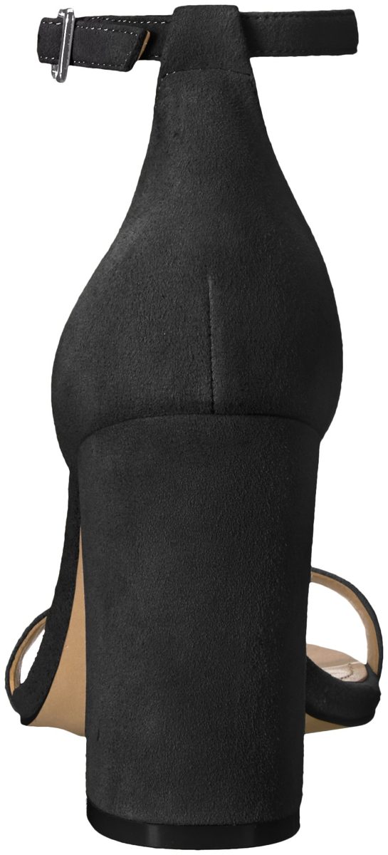 Amazon Brand - The Fix Women's Gracie Block Heel Strappy Sandal Heeled, Black Suede, 6.5 B US
