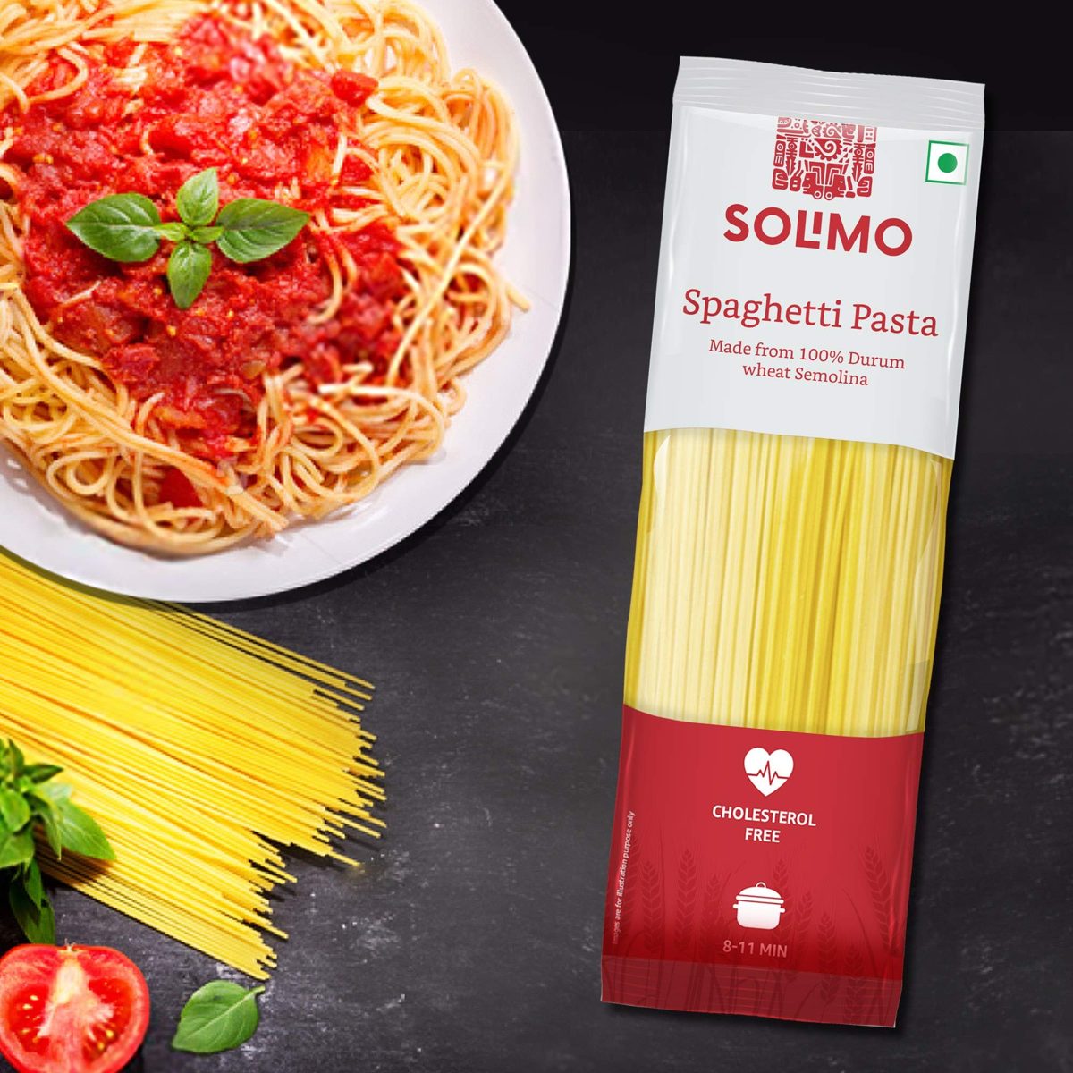 Amazon Brand - Solimo Durum Wheat Spaghetti Pasta, 500g
