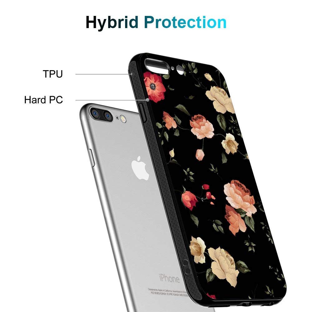 Amazon Brand - Solimo Designer Floral Printed Hard Back Case Mobile Cover for Apple iPhone 8 Plus / 7 Plus (D1160)
