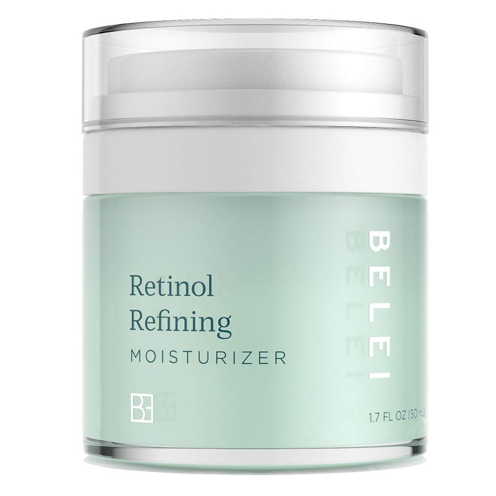 Belei Retinol Vitamin A Refining Moisturizer, Fragrance Free, Paraben Free, 1.7 Fluid Ounce (50 mL) & Vitamin C + Hyaluronic Acid Serum, Fragrance Free, Paraben Free, 1 Fluid Ounce (30 mL)