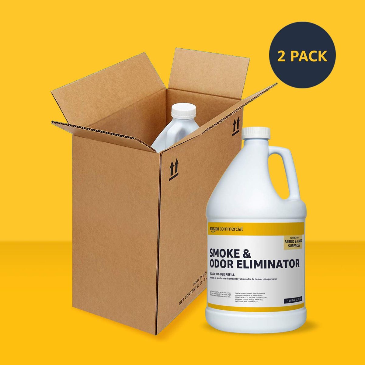 AmazonCommercial Smoke and Odor Eliminator Refill, 1-Gallon, 2-Pack