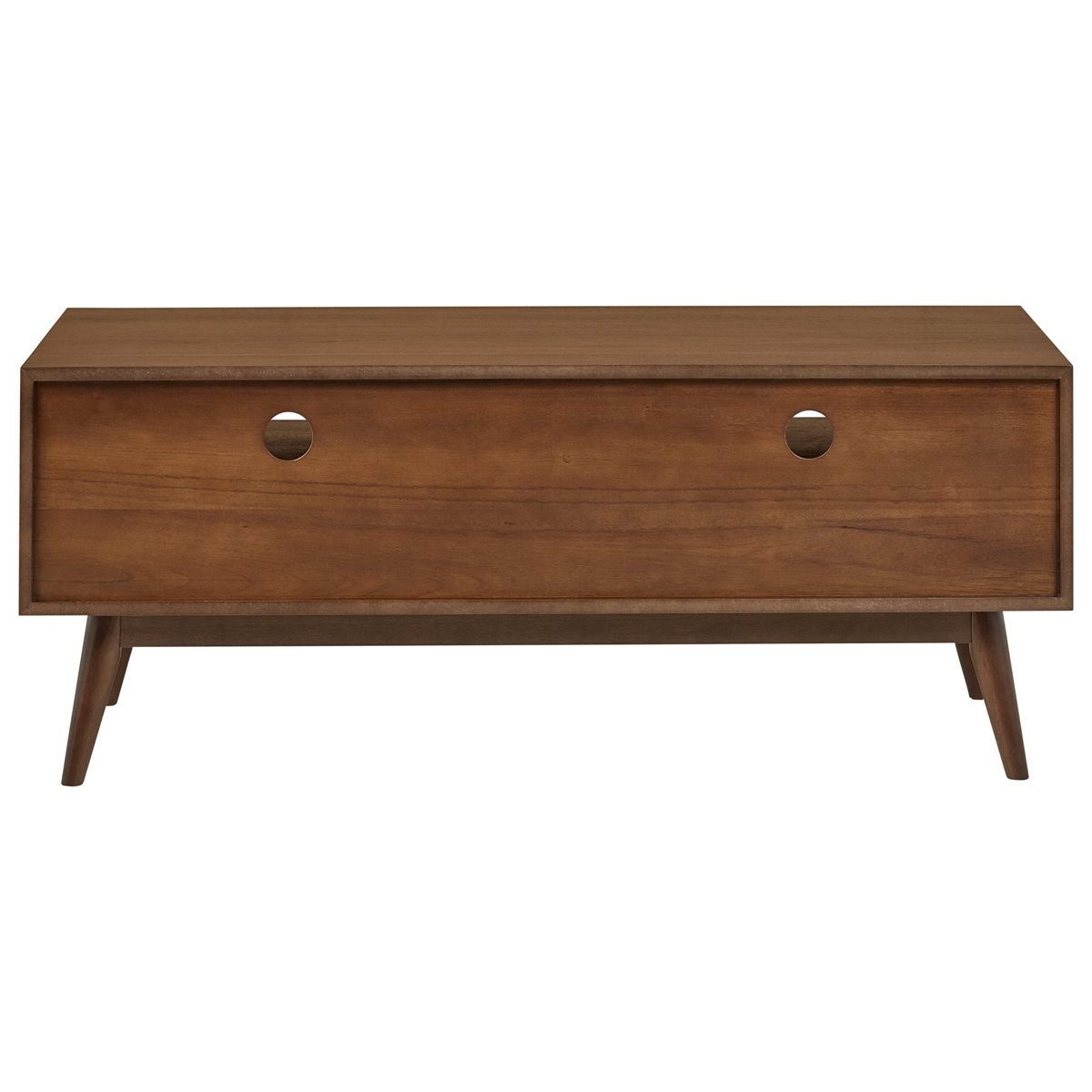 Amazon Brand – Rivet Mid-Century Modern Wood Media TV Console Coffee Table, 47"D, Walnut &amp; Black
