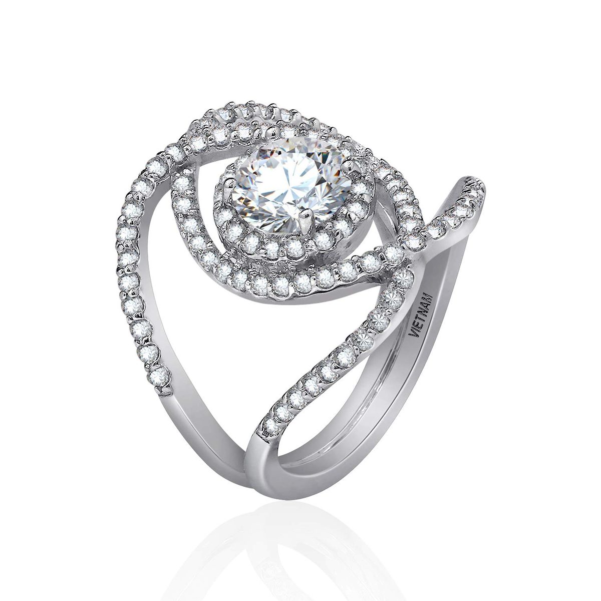 [Find] Amazon Collection Rhodium Plated Sterling Silver Clear Round Cut kyu-bikkuzirukoniaharo-kurosuringusaizu 11