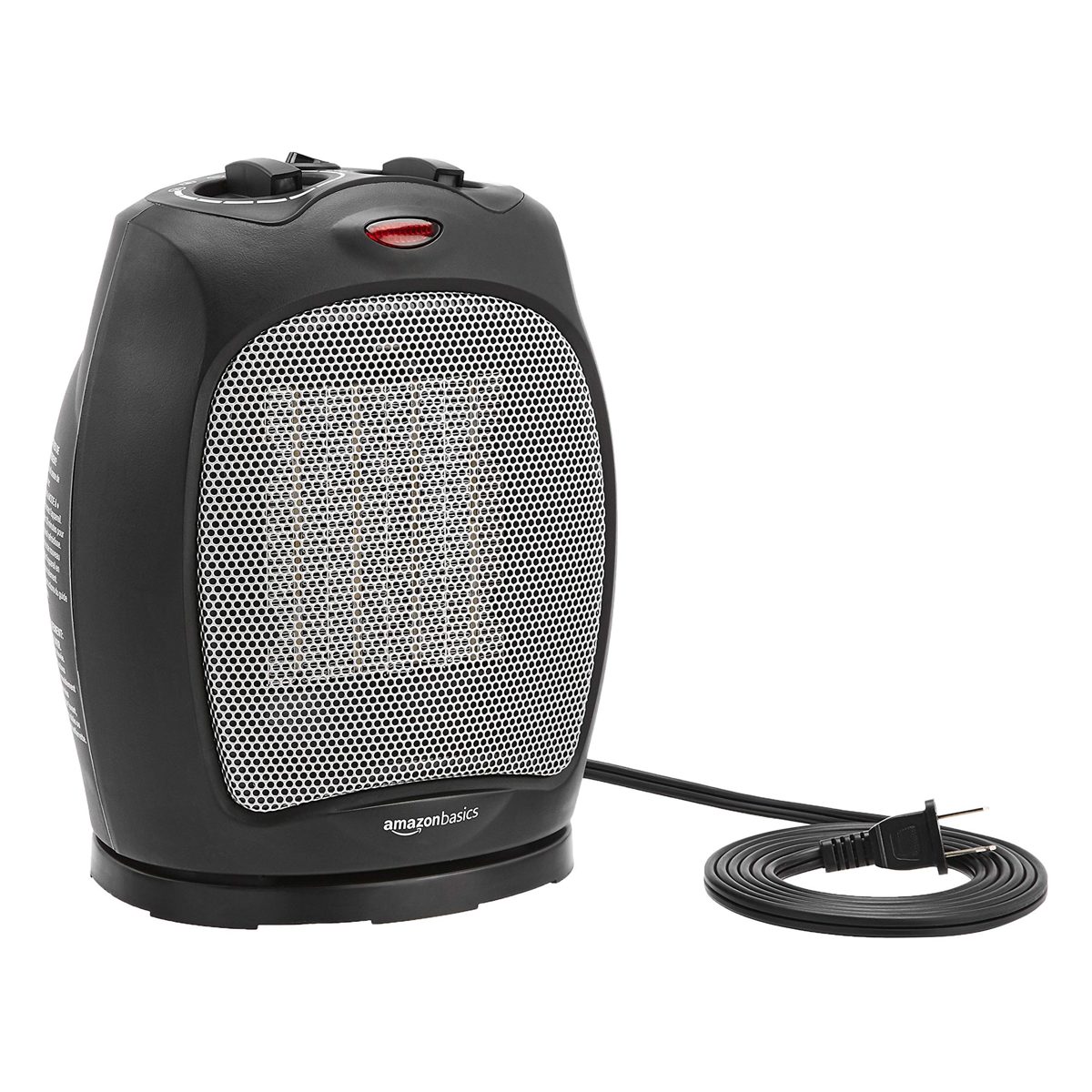 AmazonBasics 1500W Oscillating Ceramic Heater with Adjustable Thermostat, Black (Renewed)