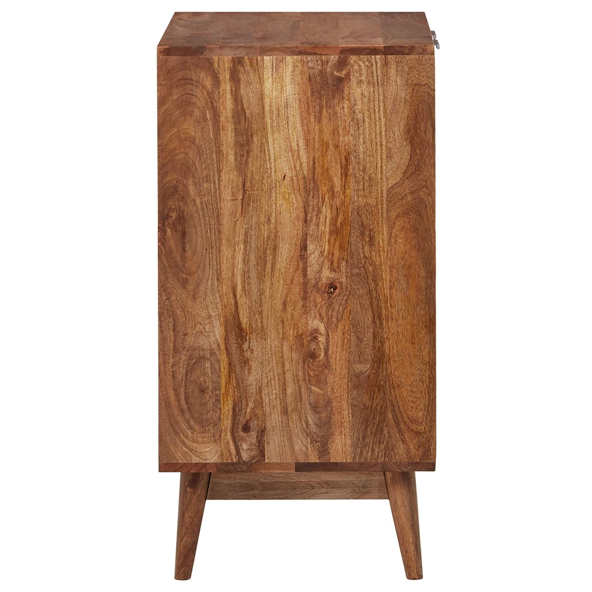 Amazon Brand – Rivet Industrial Wood Bar Cabinet, 18"W, Mango, French Honey Gray