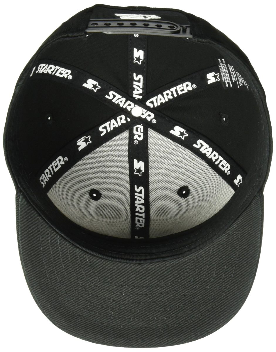 STARTER Boys' Snapback Flat Brim Cap, Amazon Exclusive, Black, One Size