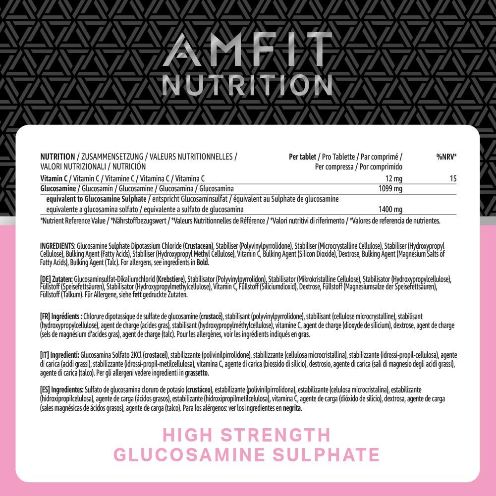 Amazon Brand - Amfit Nutrition Glucosamine Sulphate 1400mg - 90 Tablets