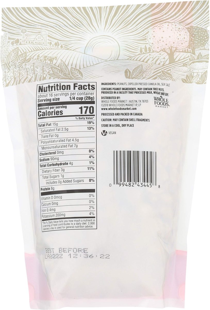 365 Everyday Value, Peanuts, Roasted & Salted, 16 oz