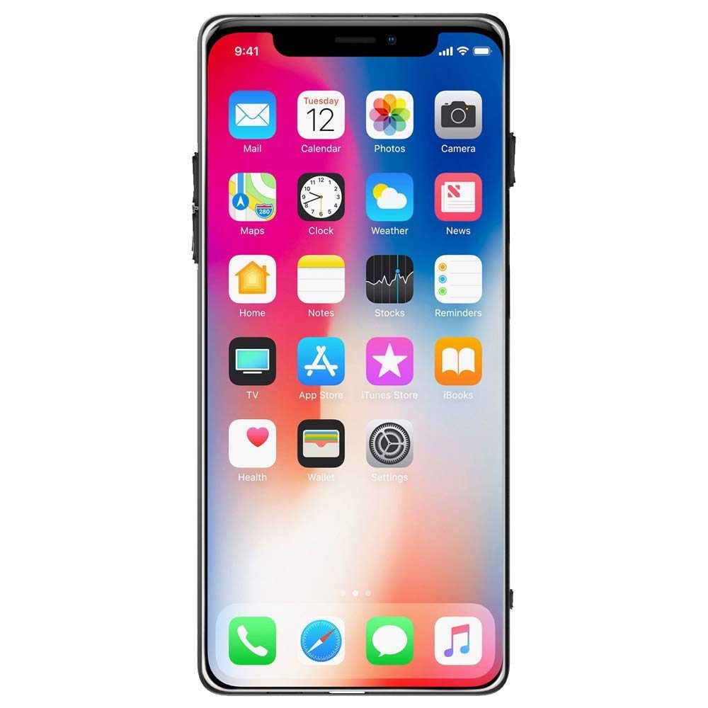 (Renewed) Amazon Brand - Solimo Mobile Cover (Hard Back & Black Flexible Bumper) for iPhone X (Transparent)