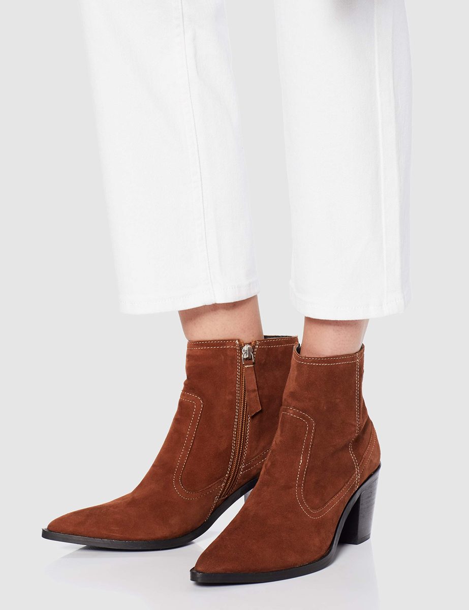 find. Amazon Brand Stitch Leather High Western Ankle Boots, Brown Brandy, US 6.5