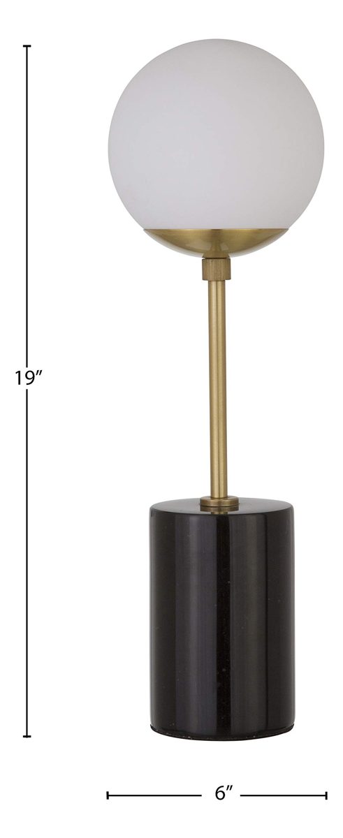 Amazon Brand – Rivet Globe Stick Table Lamp, 19"H, Black Marble