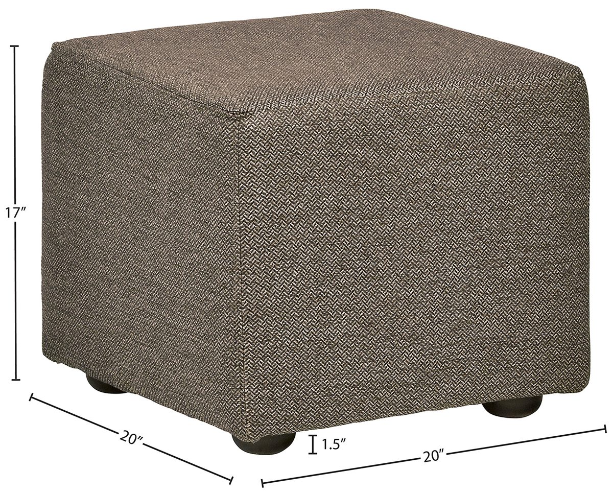 Amazon Brand – Rivet Modern Upholstered Cube Ottoman Pouf, 20"W, Charcoal