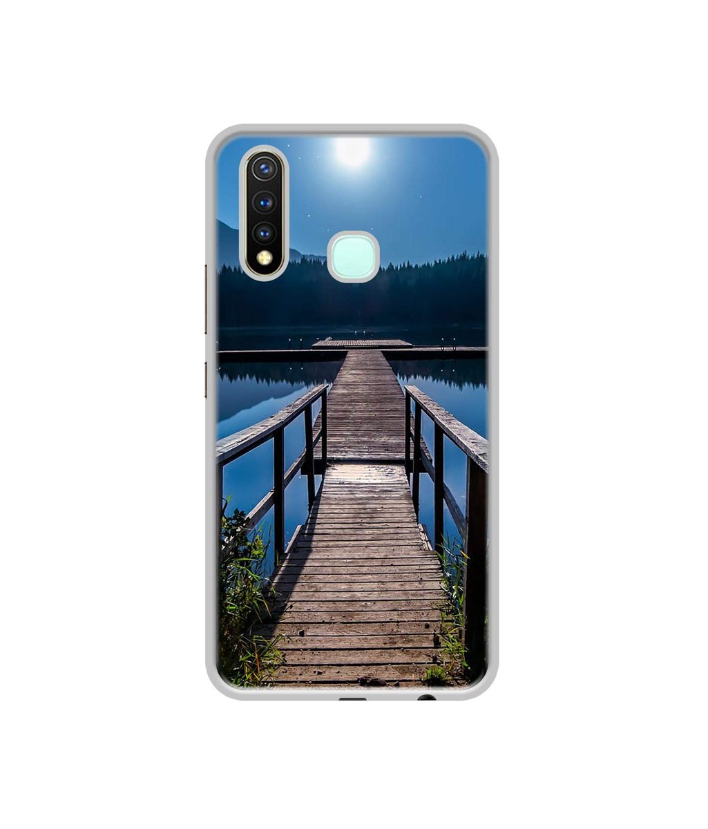 Amazon Brand - Solimo Designer Wooden Beach UV Printed Soft Back Case Mobile Cover for Vivo Y19