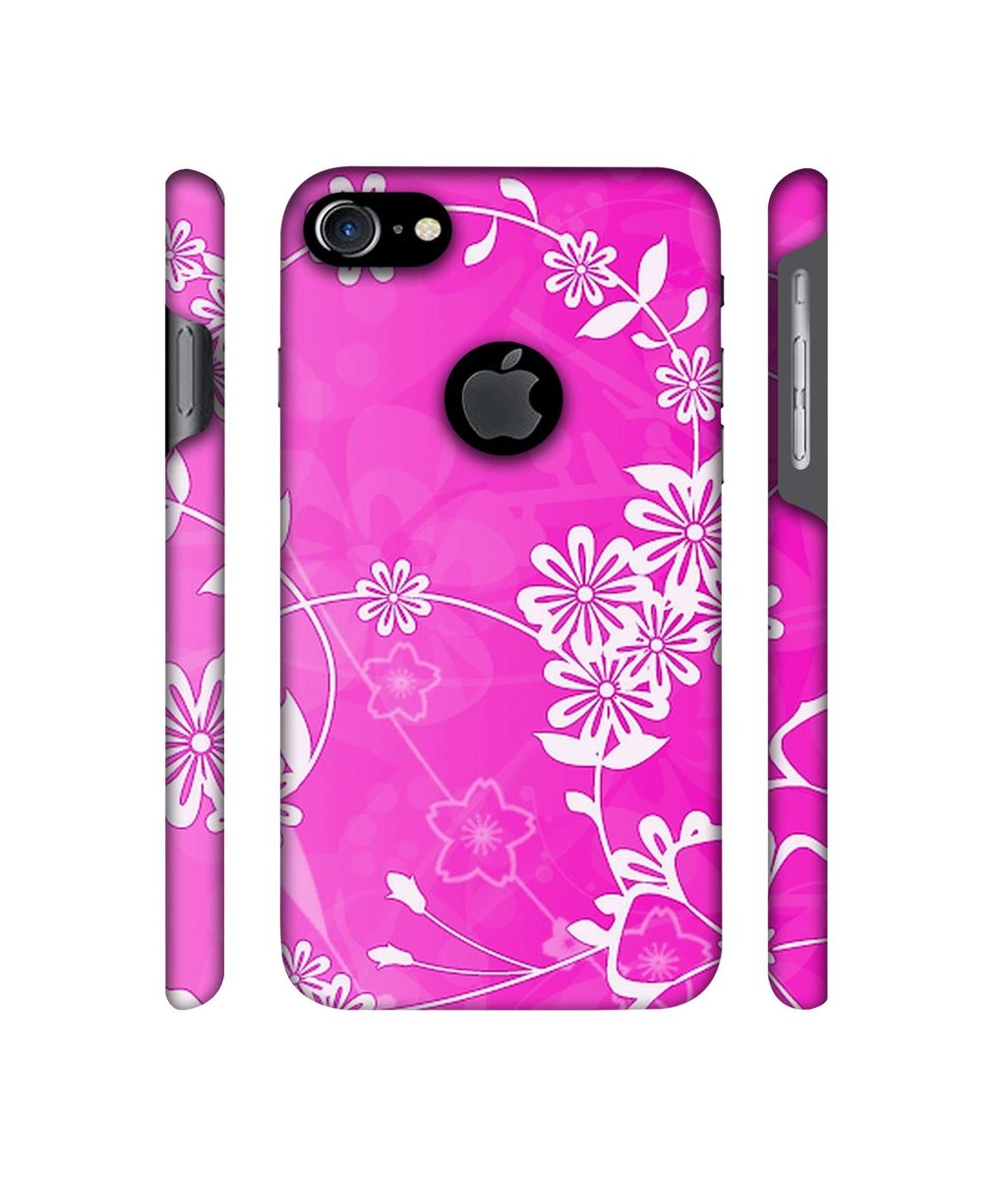 Amazon Brand - Solimo Designer Flower Pattern 3D Printed Hard Back Case Mobile Cover for Apple iPhone 7 (with Logo Cut)