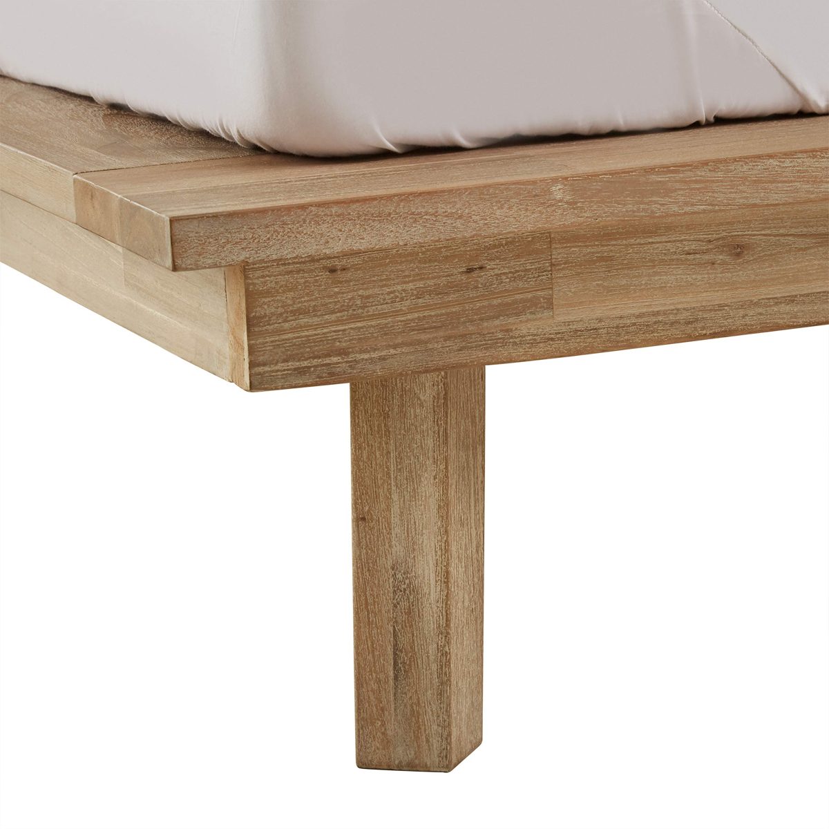 Amazon Brand – Stone & Beam Rylee Modern Acacia Wood Queen Bed, 67.52"W, Gray-Wash Acacia
