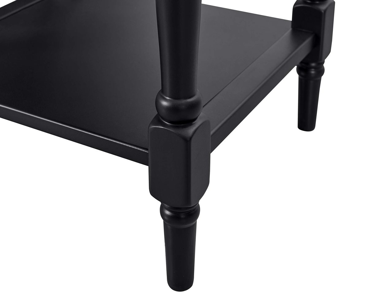 Amazon Brand – Ravenna Home Angela Modern Turned Leg Side End Table, 20"W, Black