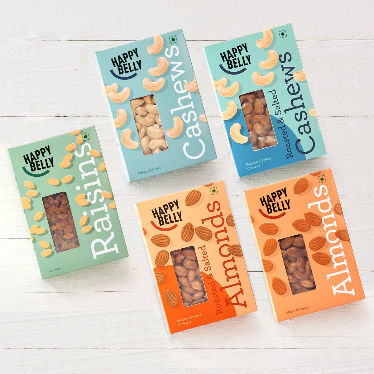 Happy Belly Roasted and Salted Cashews, 250g