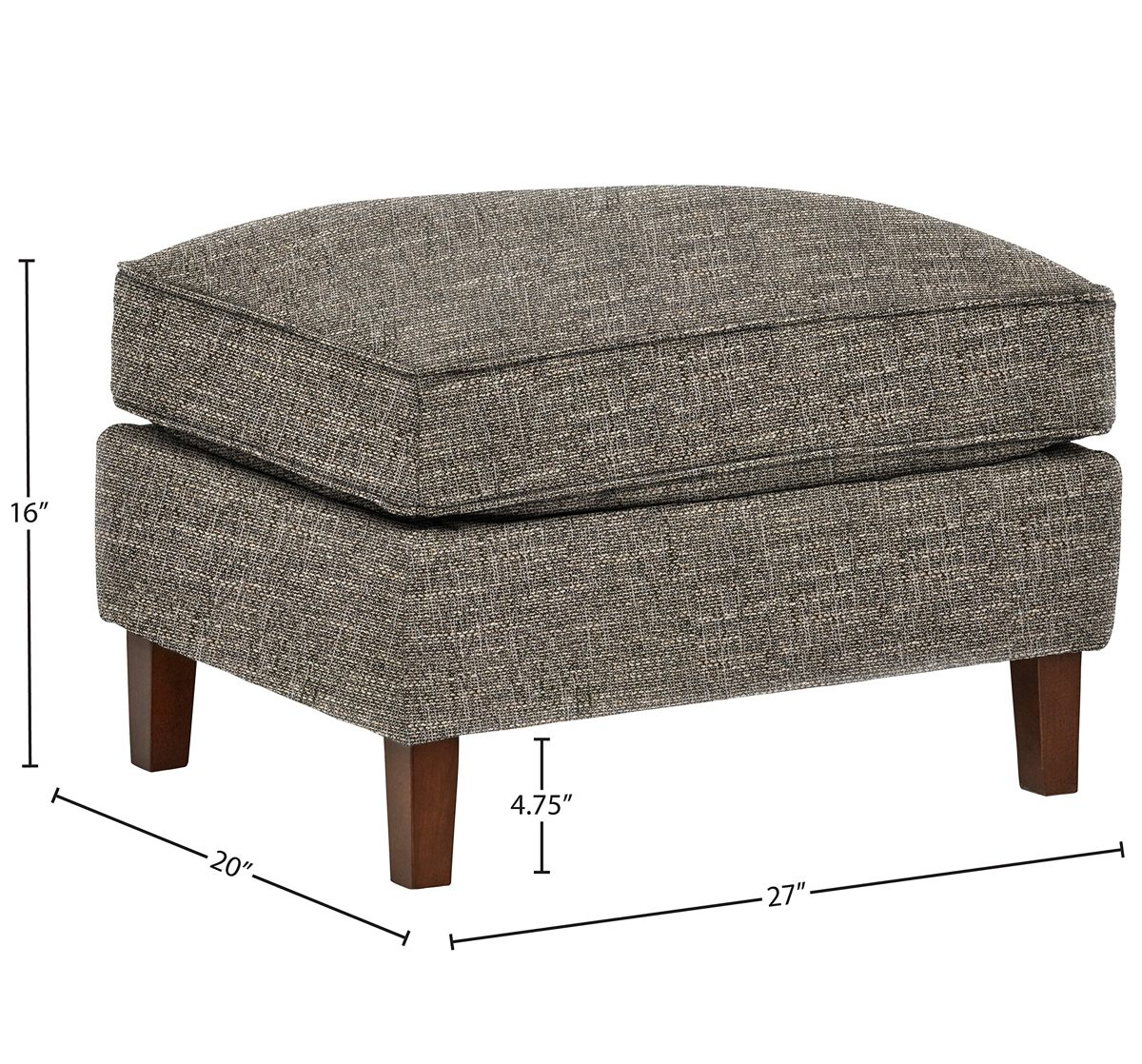 Amazon Brand – Rivet Lawson Modern Angled Ottoman, 27"W, Blackwood