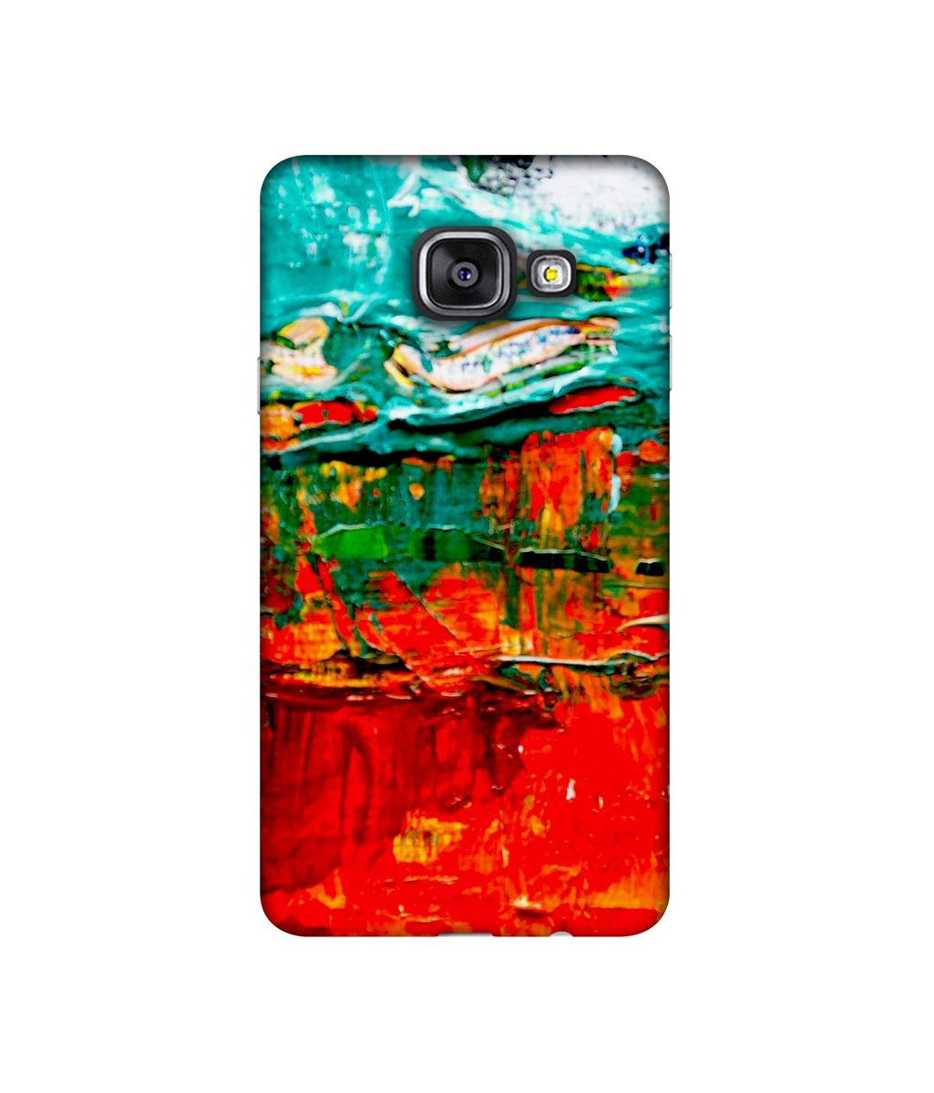 Amazon Brand - Solimo Designer Green and Orange Glass Color 3D Printed Hard Back Case Mobile Cover for Samsung Galaxy A3 (2016)