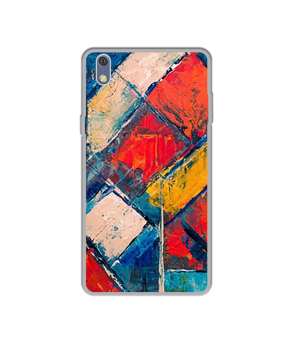 Amazon Brand - Solimo Designer Dark Multicolor Blocks UV Printed Soft Back Case Mobile Cover for Lyf Water 8