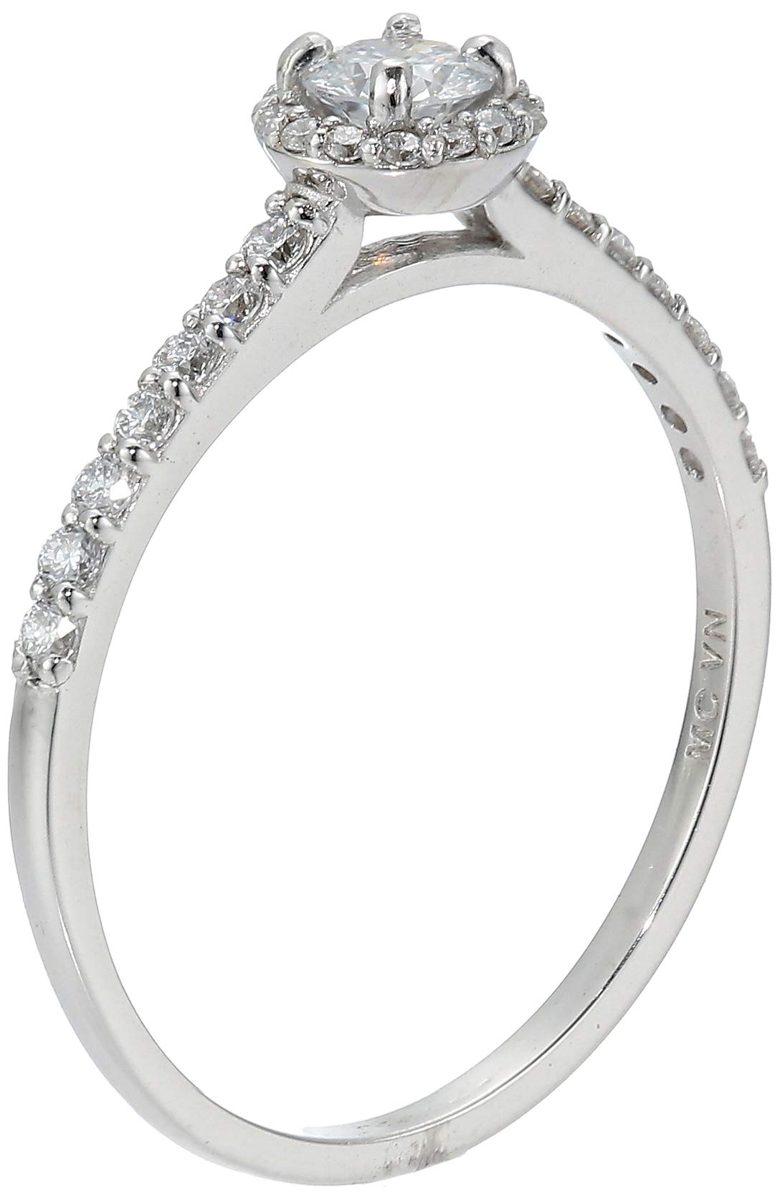 IGI Certified Lab Grown Diamond Halo Engagement Ring in 14k White Gold (3/4 CT.TW., I-J Color, SI1-SI2 Clarity), Size 7