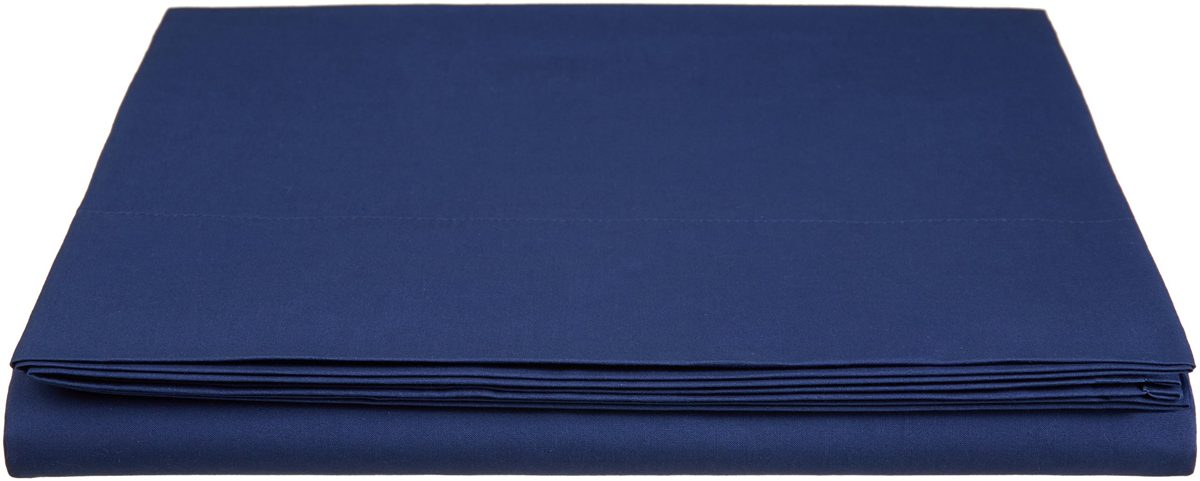 AmazonBasics Everyday 100% Cotton Flat Sheet,True Navy,275 x 275 cm