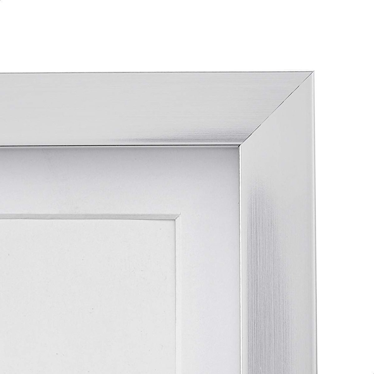 AmazonBasics 11" x 14" Photo Picture Frame or 8" x 10" with Mat - Nickel, 2-Pack
