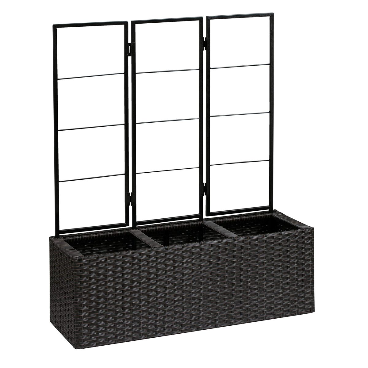 AmazonBasics Wicker Planter with Trellis - Brown, 27.5" x 8.67" x 31.5" (Renewed)