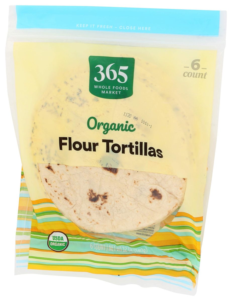 365 EVERYDAY VALUE Organic Homestyle Flour Tortillas 6ct, 12 OZ