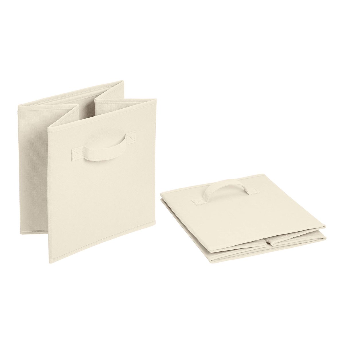 Amazon Brand - Solimo Foldable Storage Cubes, Set of 3, Beige