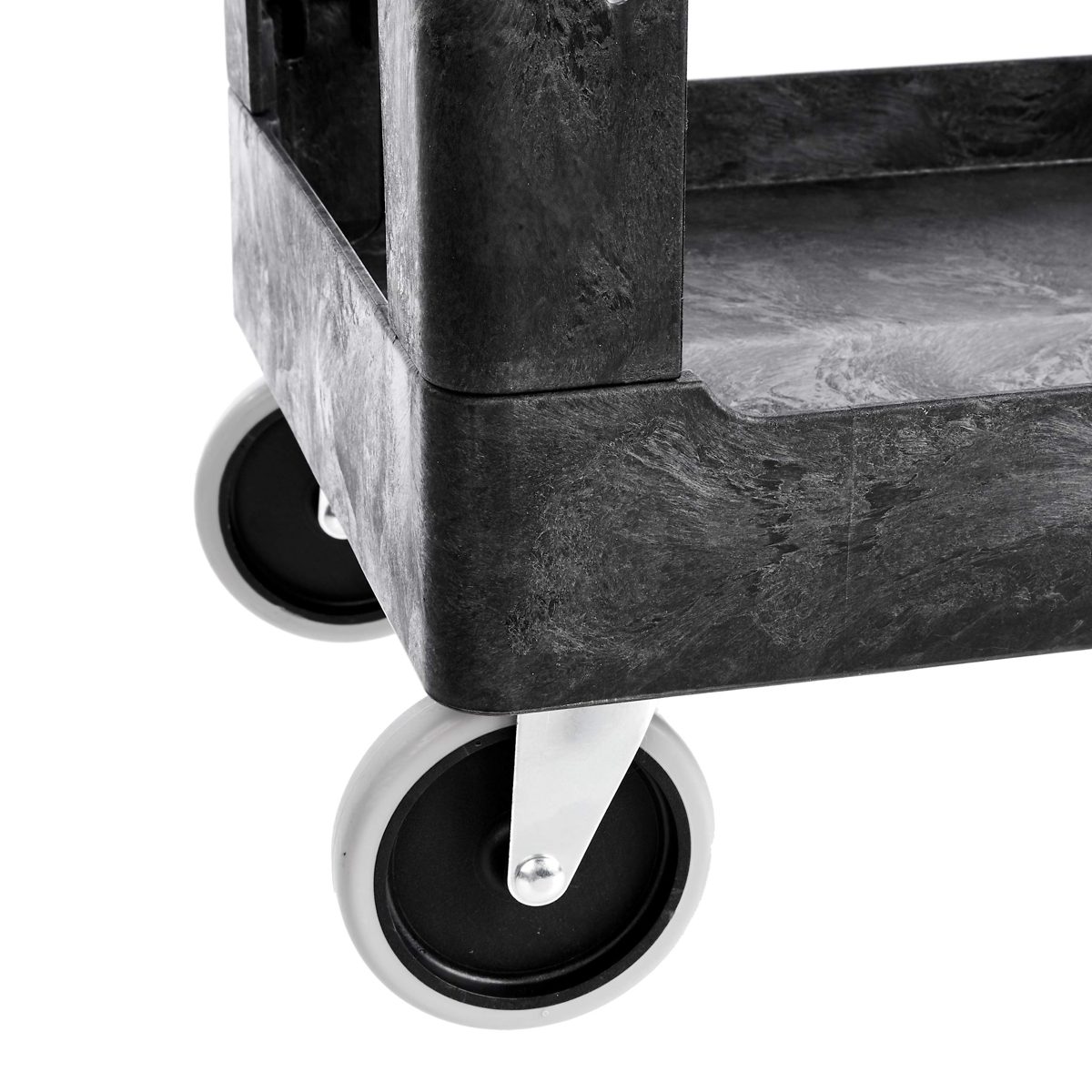 AmazonBasics 3-Shelf Multipurpose Plastic Tub Utility Cart with 500 lb Capacity - Black (Renewed)