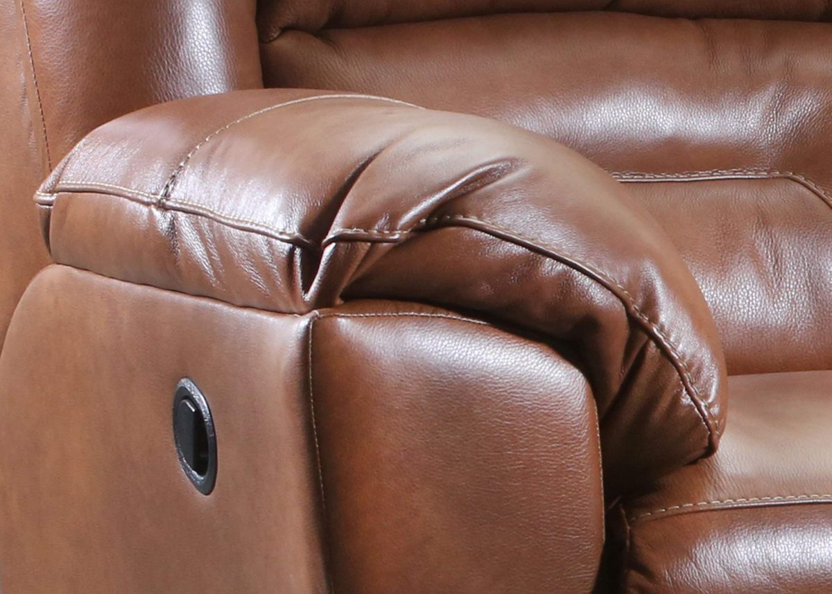 Ravenna Home Maplewood Leather Reclining Console Loveseat, 81"W