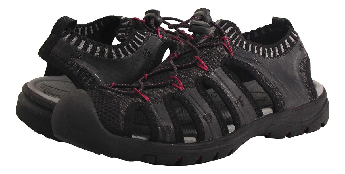 Amazon Essentials Women's Ivy Sandal, Black, 7 Medium US