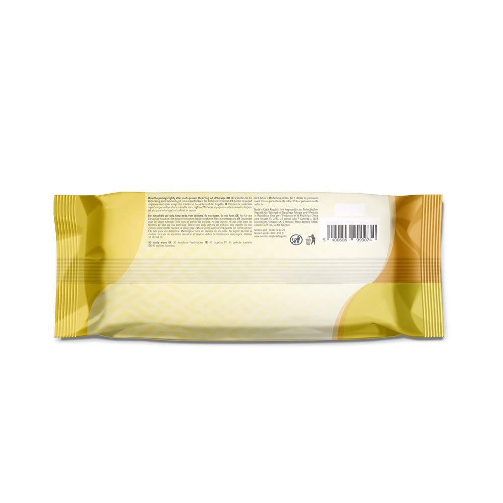 Amazon Brand - Solimo Multipurpose Cleaning Wipes - 480 Wipes, Pack of 6: (80 x 6 Wipes)