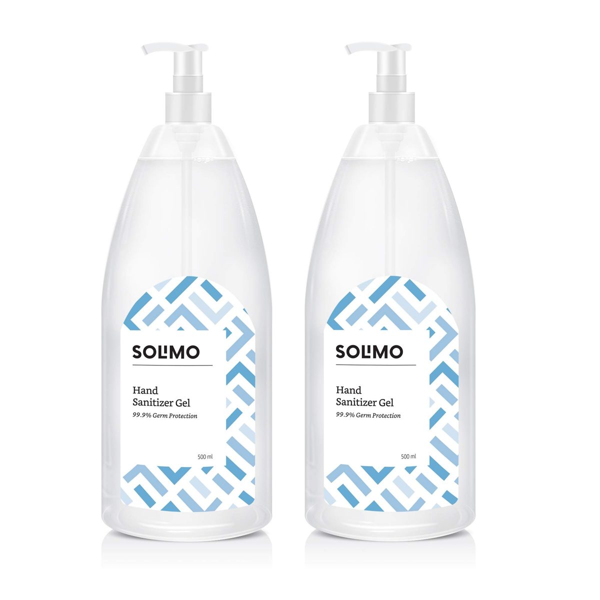 Amazon Brand - Solimo Hand Sanitizer Gel, 500 ml (Pack of 2)